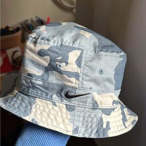 Nike Reversible Light Blue and White Camo Bucket Hat